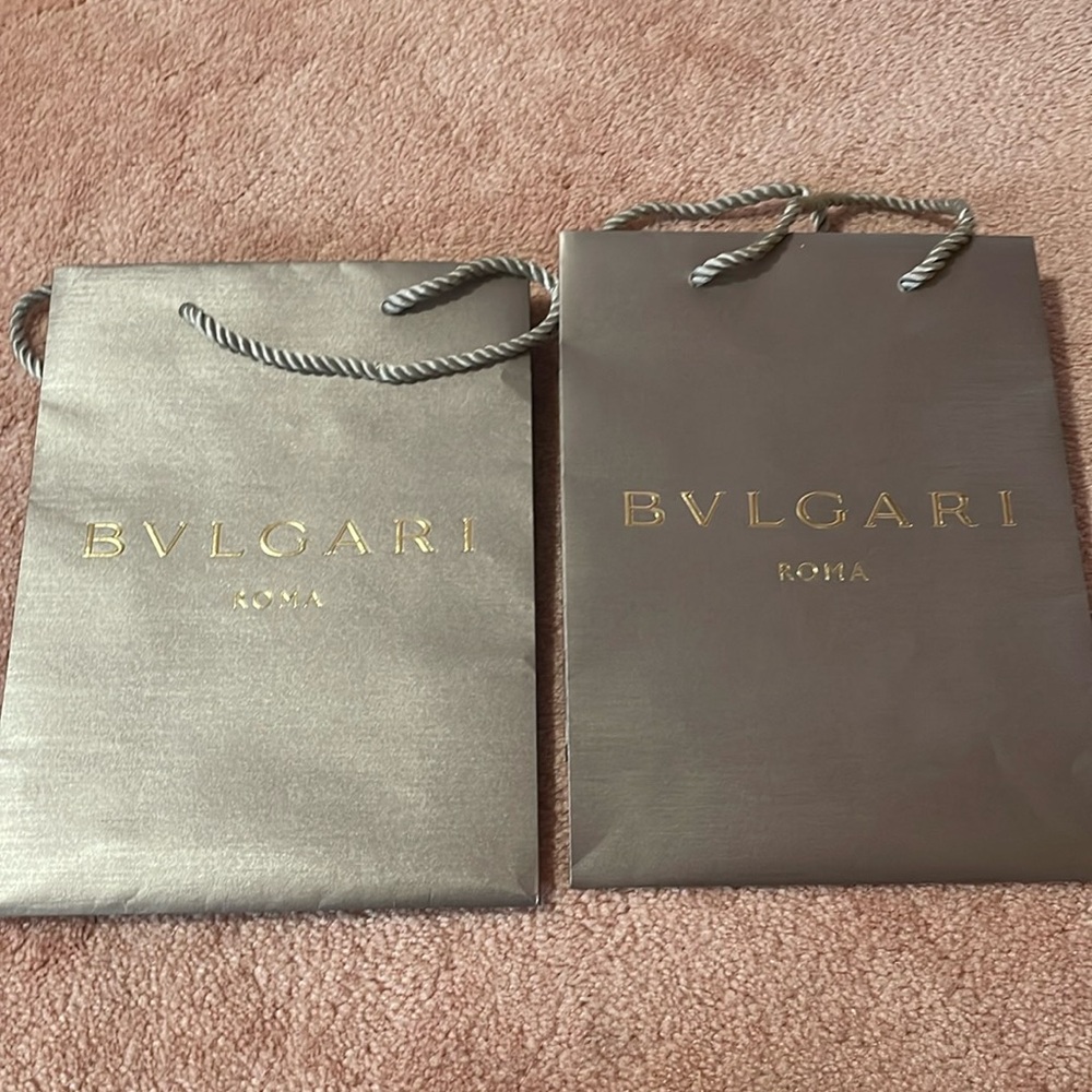 (2) BVLGARI ROMA small paper bag in excellent condition